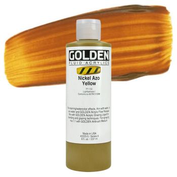 GOLDEN Fluid Acrylics Nickel Azo Yellow 8 oz