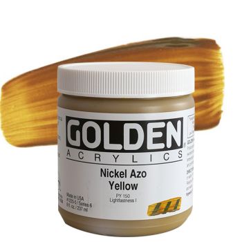 GOLDEN Heavy Body Acrylics - Nickel Azo Yellow, 8oz Jar
