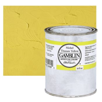 Gamblin Artists Oil - Nickel Titanate Yellow, 16oz Can