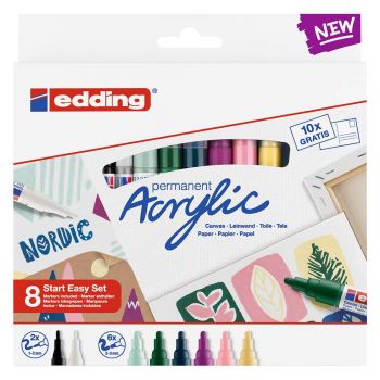 Edding Acrylic Marker Starter Set of 8 Nordic Colors