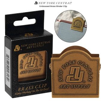 New York Central Embossed Brass Binder Clip