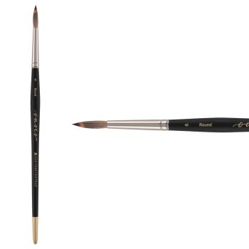 New York Central Oasis Synthetic Brush Short Handle, Size #6 Round