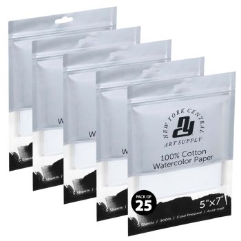 New York Central Watercolor Paper 300lb Cold Press - 5" x 7" (25 Pack)