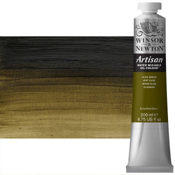 Winsor & Newton Artisan Water Mixable Oil Color - Olive Green, 200ml Tube
