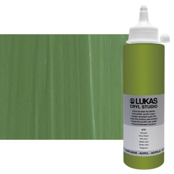 LUKAS CRYL Studio Acrylic Paint - Olive Green, 250ml Bottle