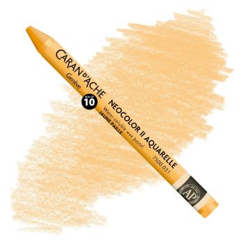 Caran d'Ache Neocolor II Water-Soluble Wax Pastels - Orange Yellow, No. 031 (Box of 10)