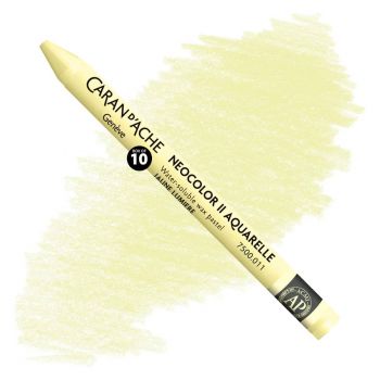 Caran d'Ache Neocolor II Water-Soluble Wax Pastels - Pale Yellow, No. 011 (Box of 10)