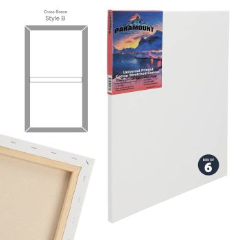 Paramount 11/16" Deep Cotton Stretched Canvas Box of Six 24x30"