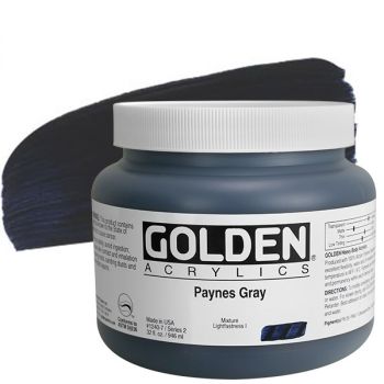 GOLDEN Heavy Body Acrylics - Payne's Grey, 32oz Jar