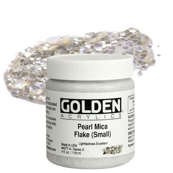 GOLDEN Heavy Body Acrylics - Pearl Mica Flake, 4oz Jar