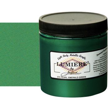 Jacquard Lumiere Fabric Color - Pearlescent Emerald, 8oz Jar