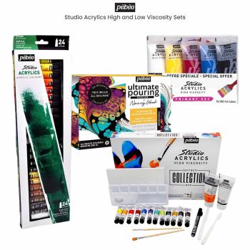Pebeo Studio Acrylics High and Low Viscosity Sets