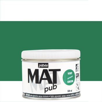 Pebeo Acrylic Mat Pub 500ml - Permanent Green
