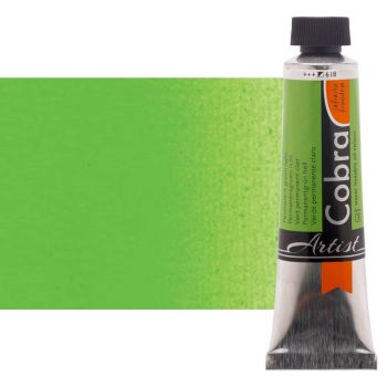 Cobra Water-Mixable Oil Color 40ml Tube - Permanent Green Light