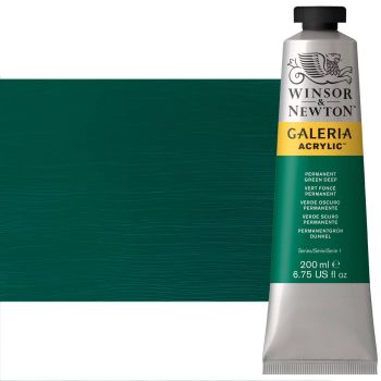 Winsor & Newton Galeria Flow Acrylic - Permanent Green Deep, 200ml