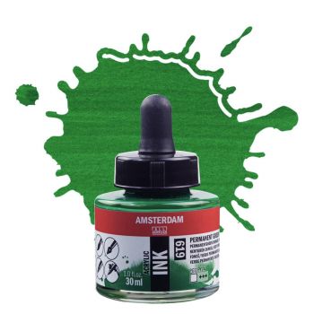 Amsterdam Acrylic Ink - Permanent Green Deep, 30ml