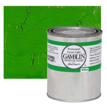 Gamblin Artists Oil - Permanent Green Light, 16oz Can
