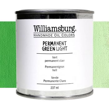 Williamsburg Handmade Oil Paint - Permanent Green Light, 237ml Can