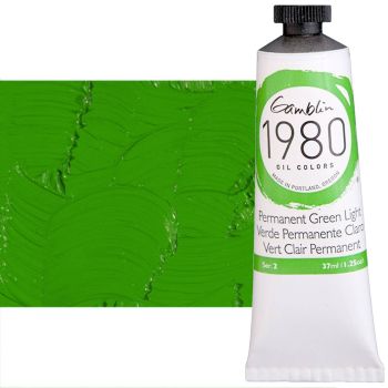 Gamblin 1980 Oil Colors - Permanent Green Light, 37ml Tube
