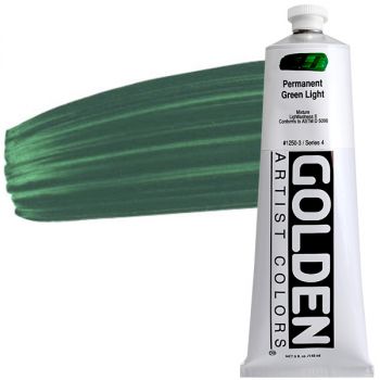 GOLDEN Heavy Body Acrylics - Permanent Green Light, 5oz Tube