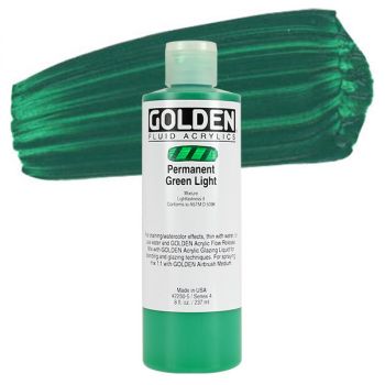 GOLDEN Fluid Acrylics Permanent Green Light 8 oz