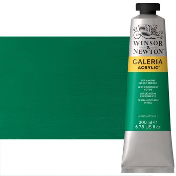 Winsor & Newton Galeria Flow Acrylic - Permanent Green Middle, 200ml
