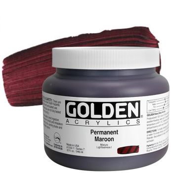 GOLDEN Heavy Body Acrylics - Permanent Maroon, 32oz Jar
