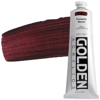 GOLDEN Heavy Body Acrylics - Permanent Maroon, 5oz Tube
