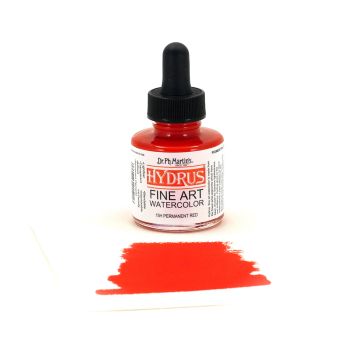 Dr. Ph. Martin's Hydrus Watercolor 1 oz Bottle - Permanent Red