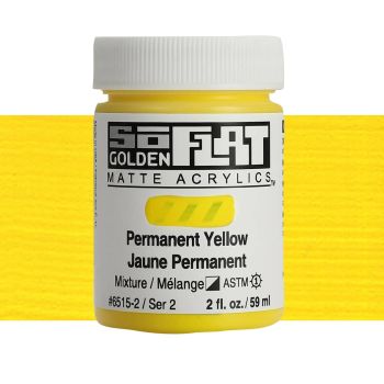 GOLDEN SoFlat Matte Acrylic - Permanent Yellow, 2oz Jar