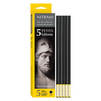 Nitram Soft Petits Batons Charcoal Pack of 5 - 6mm