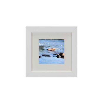 Instagram Photo Wall Frame for 6x6" Photo with Mat 1.25" Wide Face - White