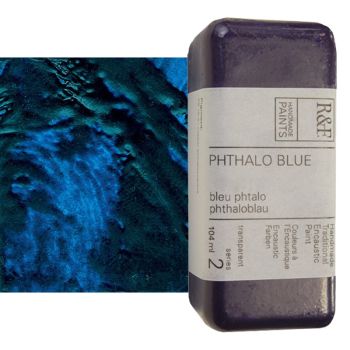 R&F Encaustic Handmade Paint 104 ml Block - Phthalo Blue