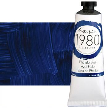 Gamblin 1980 Oil Colors - Phthalo Blue, 37ml Tube
