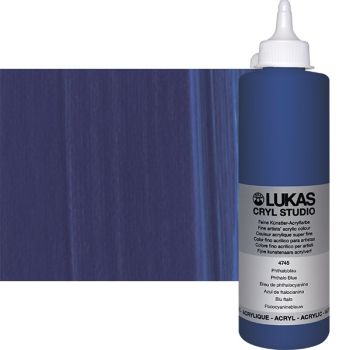 LUKAS CRYL Studio Acrylic Paint - Phthalo Blue, 500ml Bottle