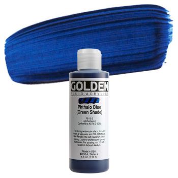 GOLDEN Fluid Acrylics Phthalo Blue (Green Shade) 4 oz