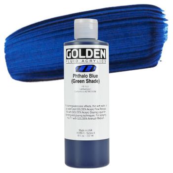 GOLDEN Fluid Acrylics Phthalo Blue (Green Shade) 8 oz