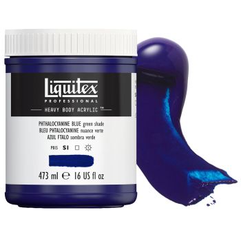 Liquitex Professional Heavy Body Acrylic - Phthalocyanine Blue (Green Shade), 16oz Jar