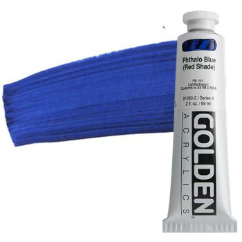 GOLDEN Heavy Body Acrylics - Phthalo Blue (Red Shade), 2oz Tube