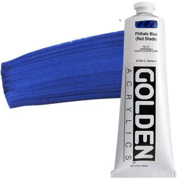 GOLDEN Heavy Body Acrylics - Phthalo Blue (Red Shade), 5oz Tube