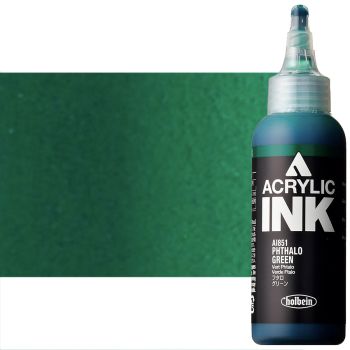 Holbein Acrylic Ink 100ml Phthalo Green