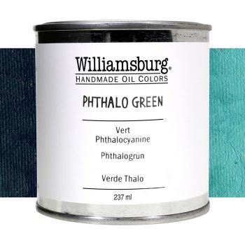 Williamsburg Handmade Oil Paint - Phthalo Green, 237ml Can