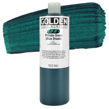 GOLDEN Fluid Acrylics Phthalo Green (Blue Shade) 16 oz