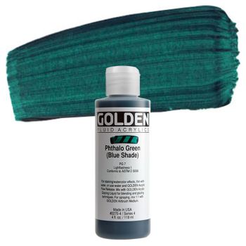 GOLDEN Fluid Acrylics Phthalo Green (Blue Shade) 4 oz