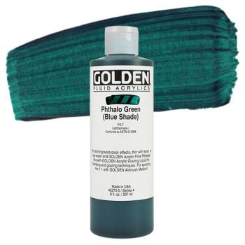 GOLDEN Fluid Acrylics Phthalo Green (Blue Shade) 8 oz