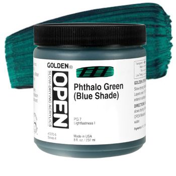 GOLDEN Open Acrylic Paints Phthalo Green (Blue Shade) 8 oz