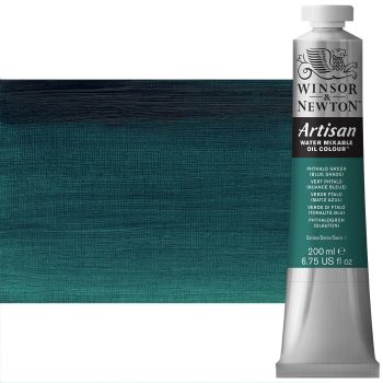 Winsor & Newton Artisan Water Mixable Oil Color - Phthalo Green Blue Shade, 200ml Tube