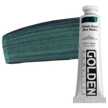 GOLDEN Heavy Body Acrylics - Phthalo Green (Blue Shade), 2oz Tube