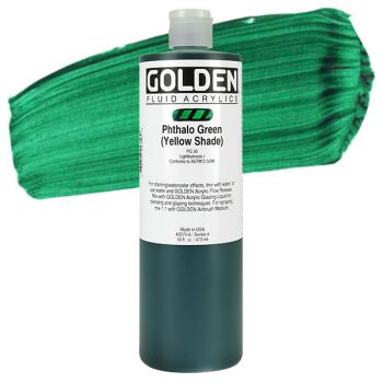 GOLDEN Fluid Acrylics Phthalo Green (Yellow Shade) 16 oz