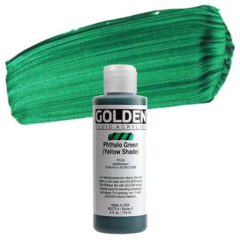 GOLDEN Fluid Acrylics Phthalo Green (Yellow Shade) 4 oz